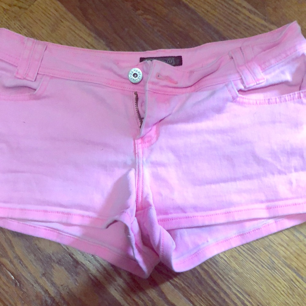 Pink jean shorts